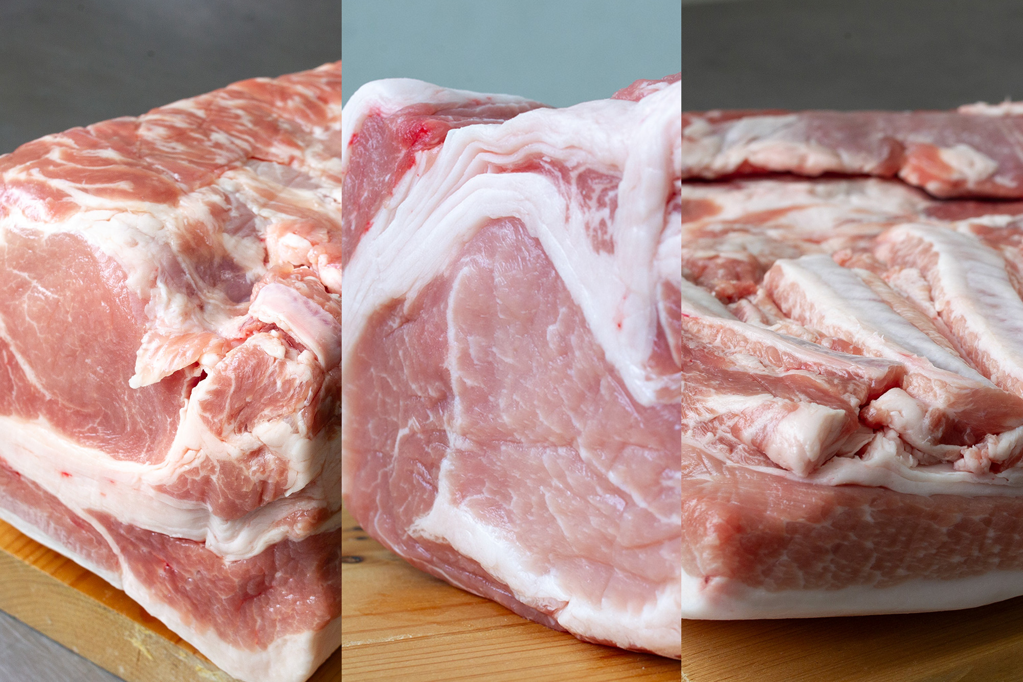 スギモト匠のサムギョプサル・バラエティ・セット メガ盛り合計３kg 【冷凍配送】【 送料込】（内容：愛知みかわ豚ロース1kg、愛知みかわ豚肩ロース1kg、愛知みかわ豚バラ1kg ）