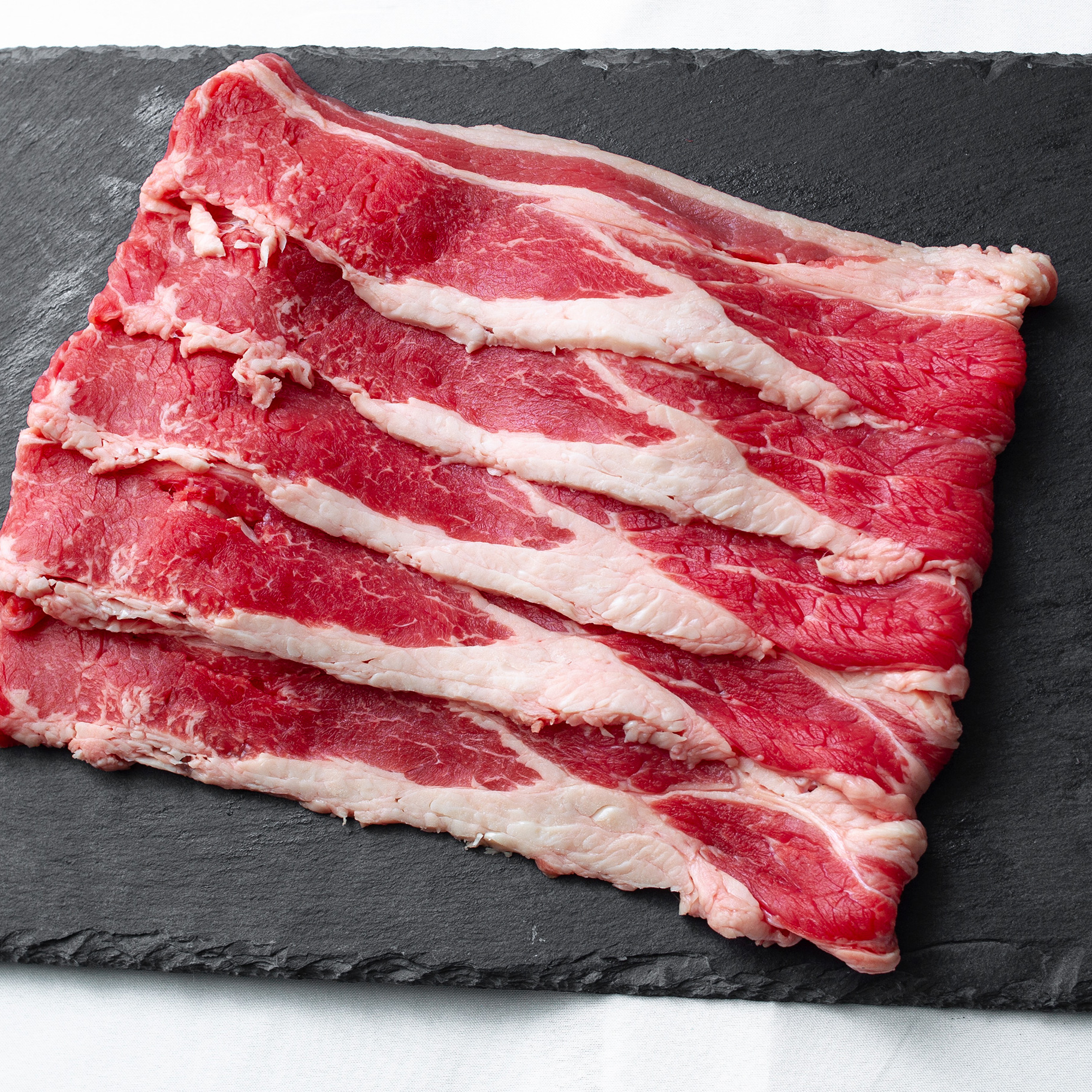 オーストラリア産 グラス牛トモバラ肉／グラスナーベルエンドブリスケット 2mmスライス  500g（１パック）【チルド】